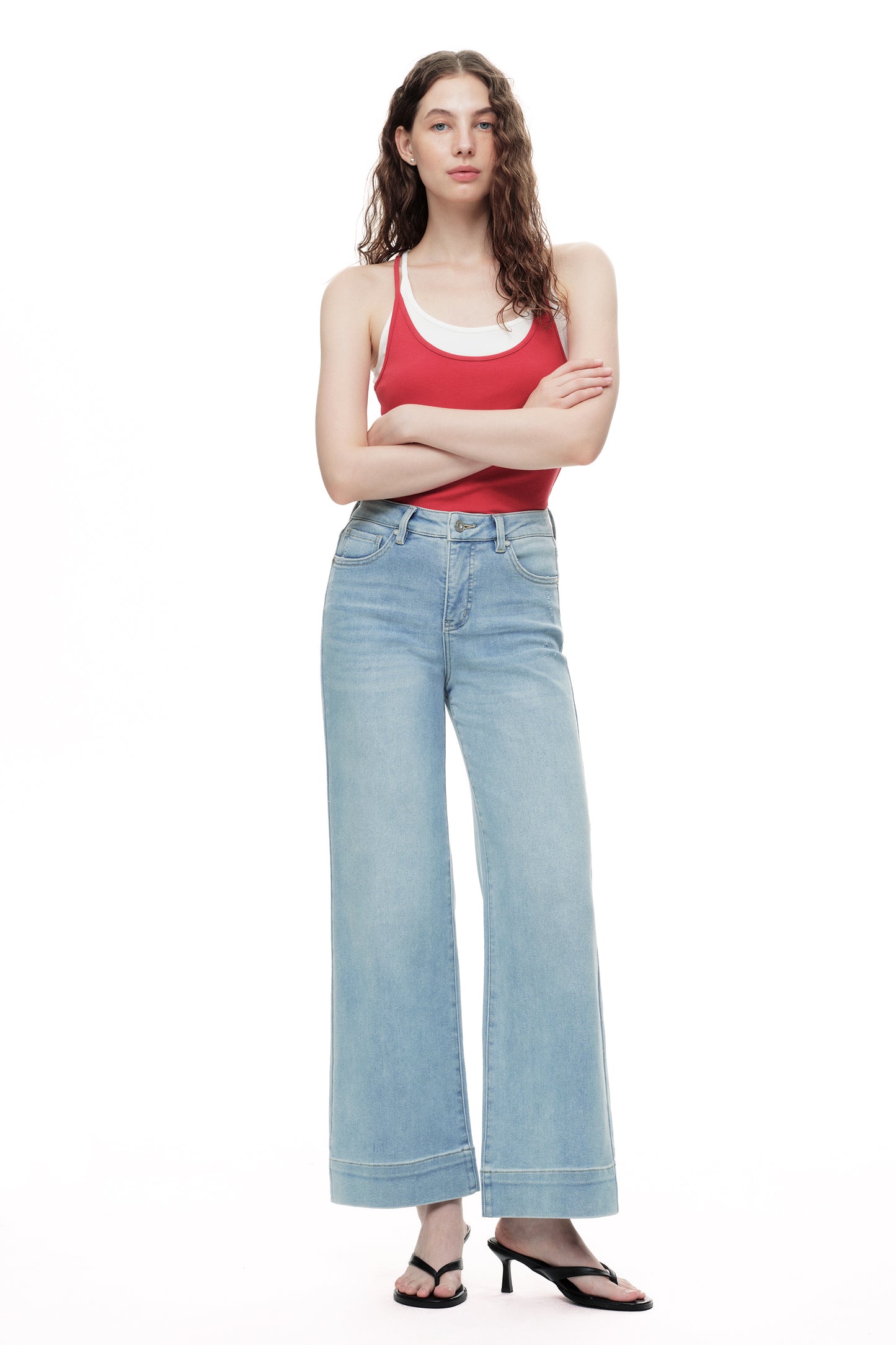 High Rise Wide Leg Denim Jeans - Regular & Petite OSW8099