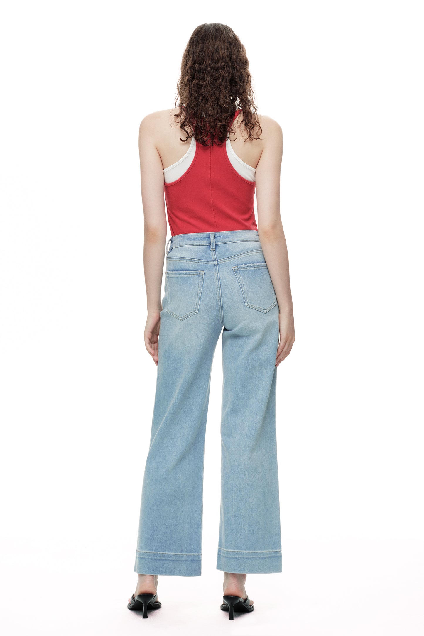 High Rise Wide Leg Denim Jeans - Regular & Petite OSW8099