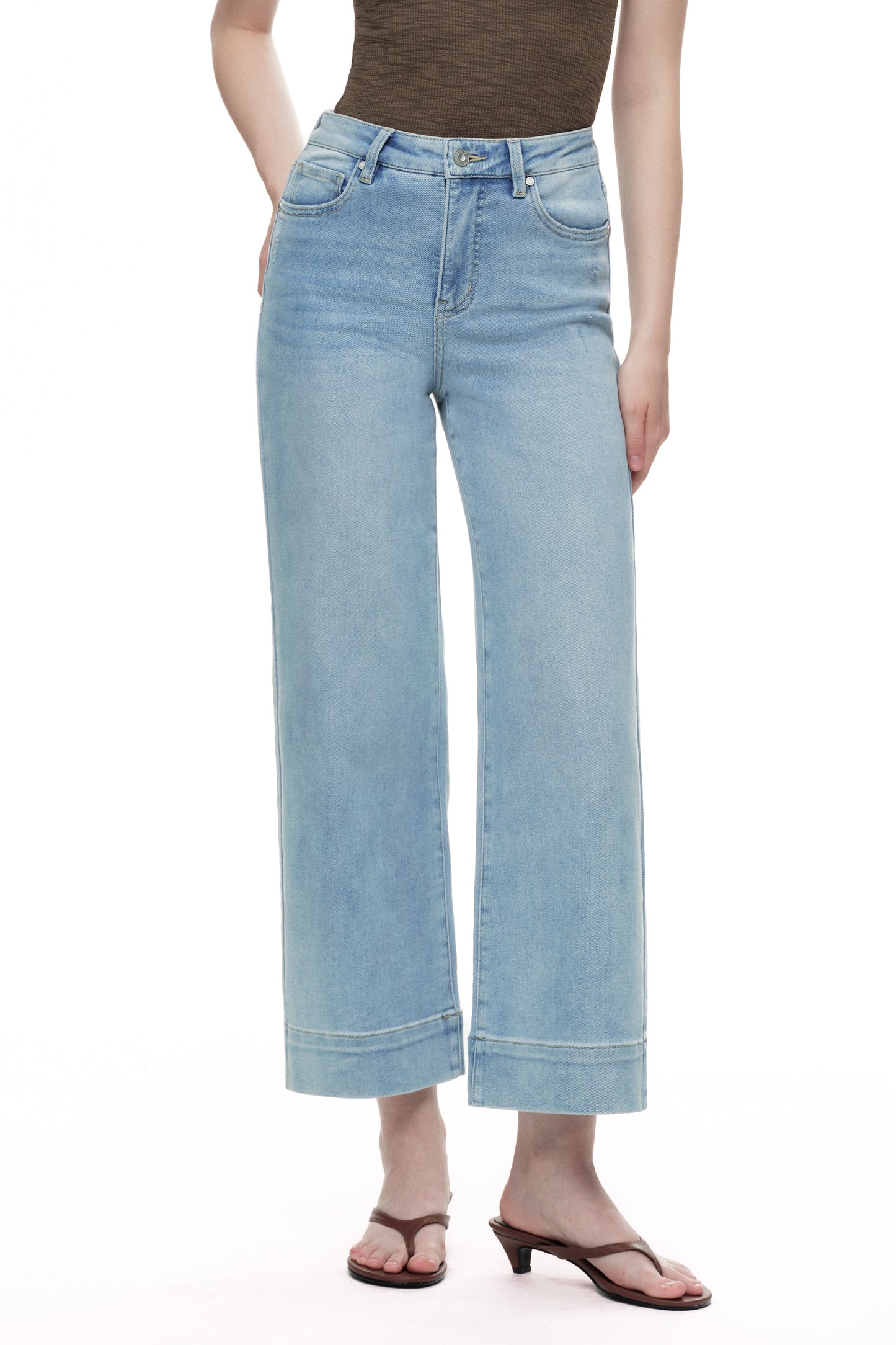 High Rise Wide Leg Denim Jeans - Regular & Petite OSW8099