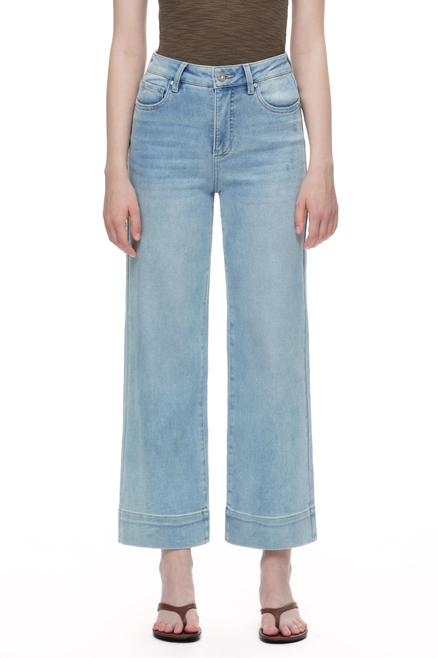 High Rise Wide Leg Denim Jeans - Regular & Petite OSW8099