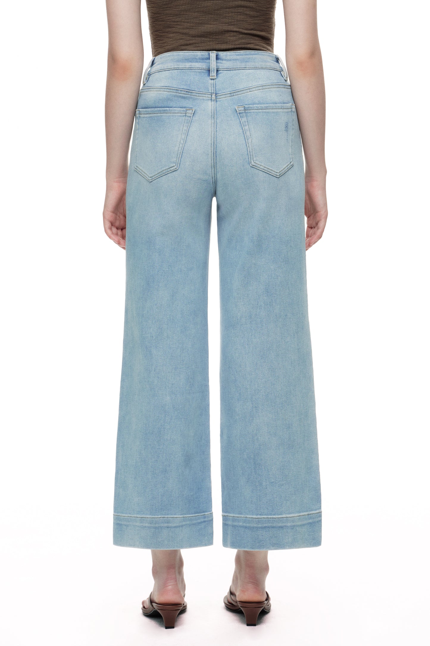 High Rise Wide Leg Denim Jeans - Regular & Petite OSW8099
