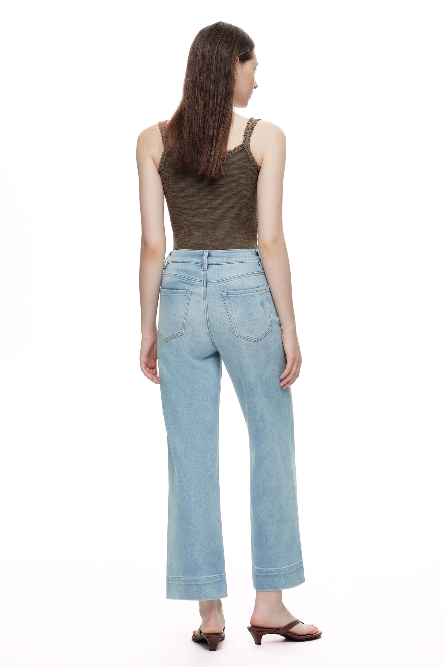 High Rise Wide Leg Denim Jeans - Regular & Petite OSW8099