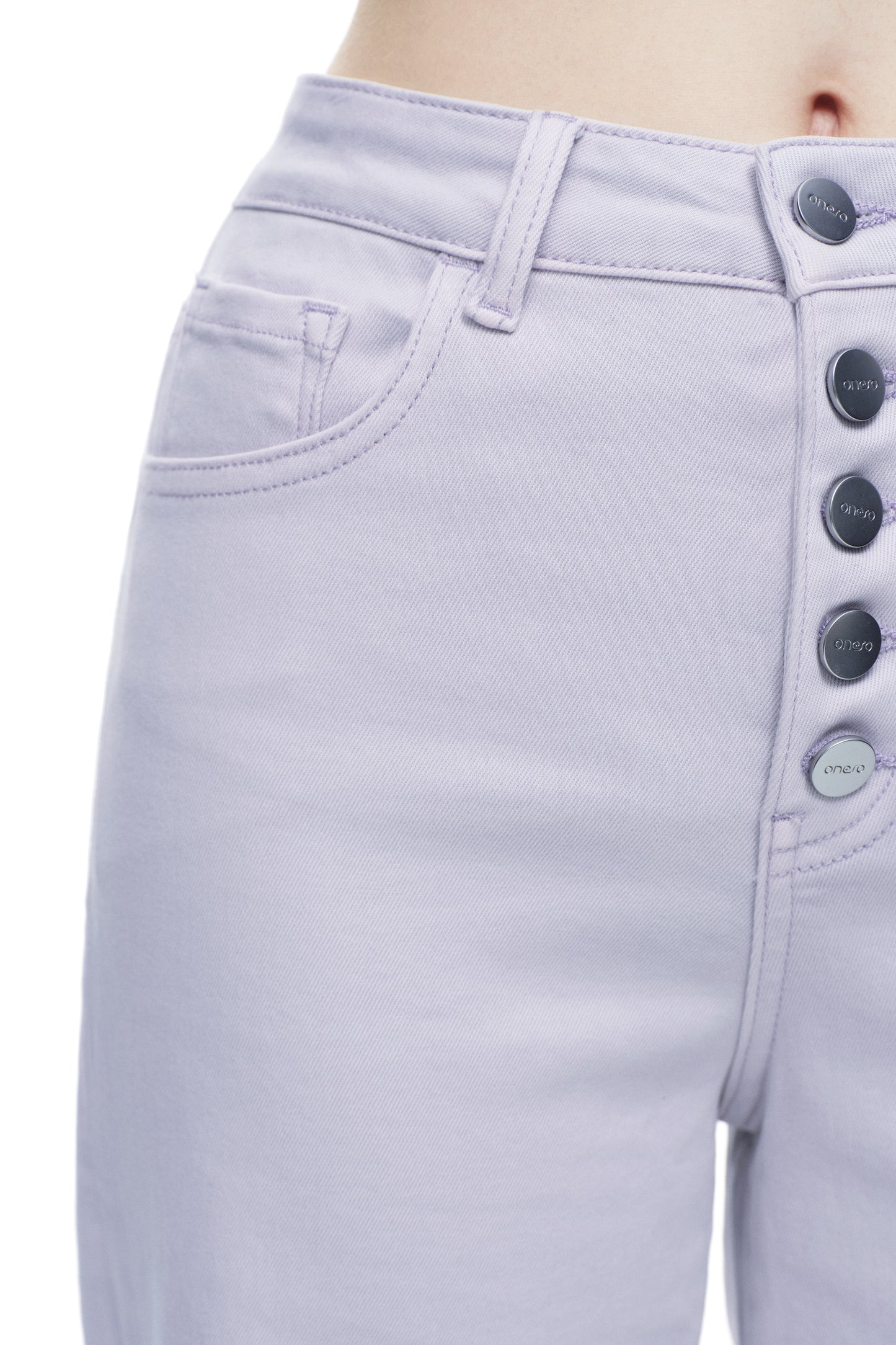Cropped High Rise Wide Leg Jeans with Button-Fly Raw Hem OSN003