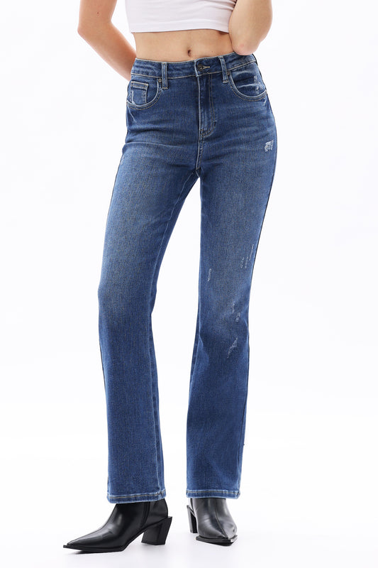 HIGH RISE SLIM FLARE DENIM JEANS OSF1139