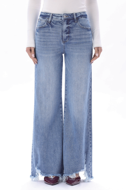 MID HIGH RISE FLARED WIDE LEG TALL JEANS ESFW620805