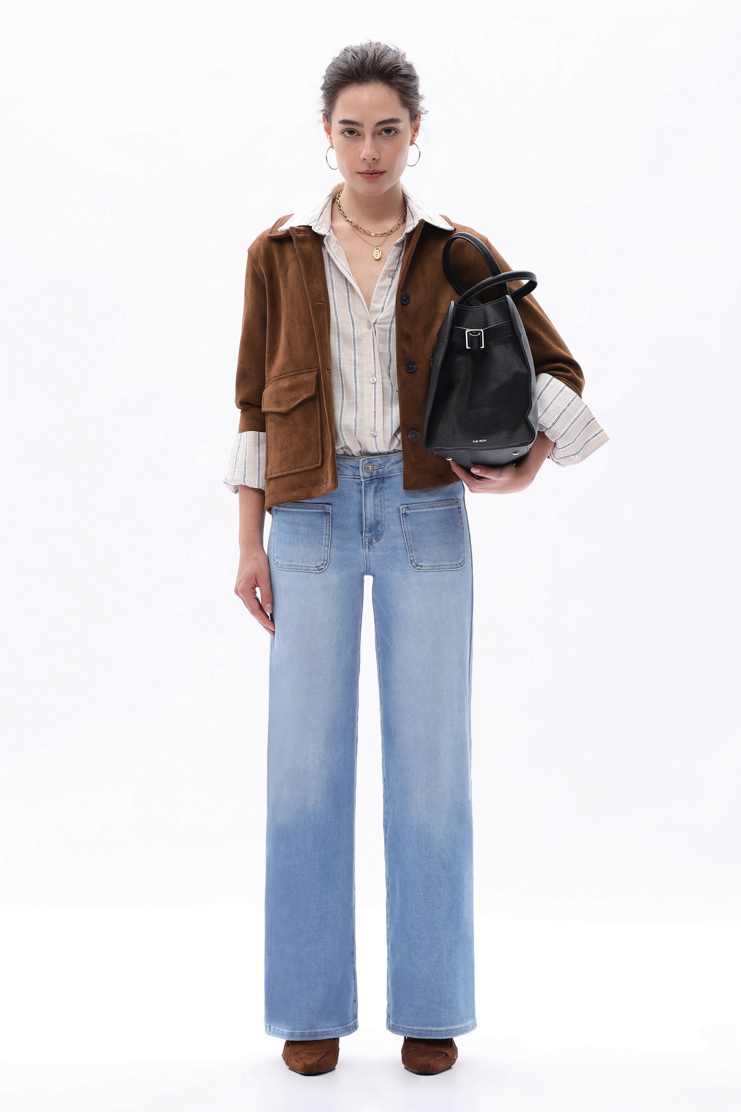 Mid Rise Wide Leg Denim Jeans OSW8018