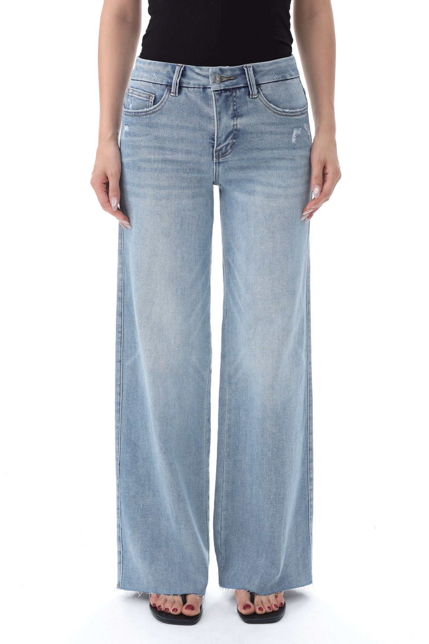 MID RISE WIDE LEG DENIM JEANS OSW8019