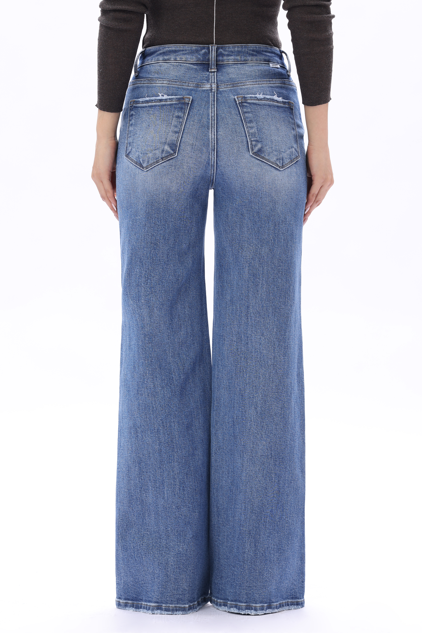 The Iris Mid High Rise Flared Wide Leg Tall Jeans ESFW640830