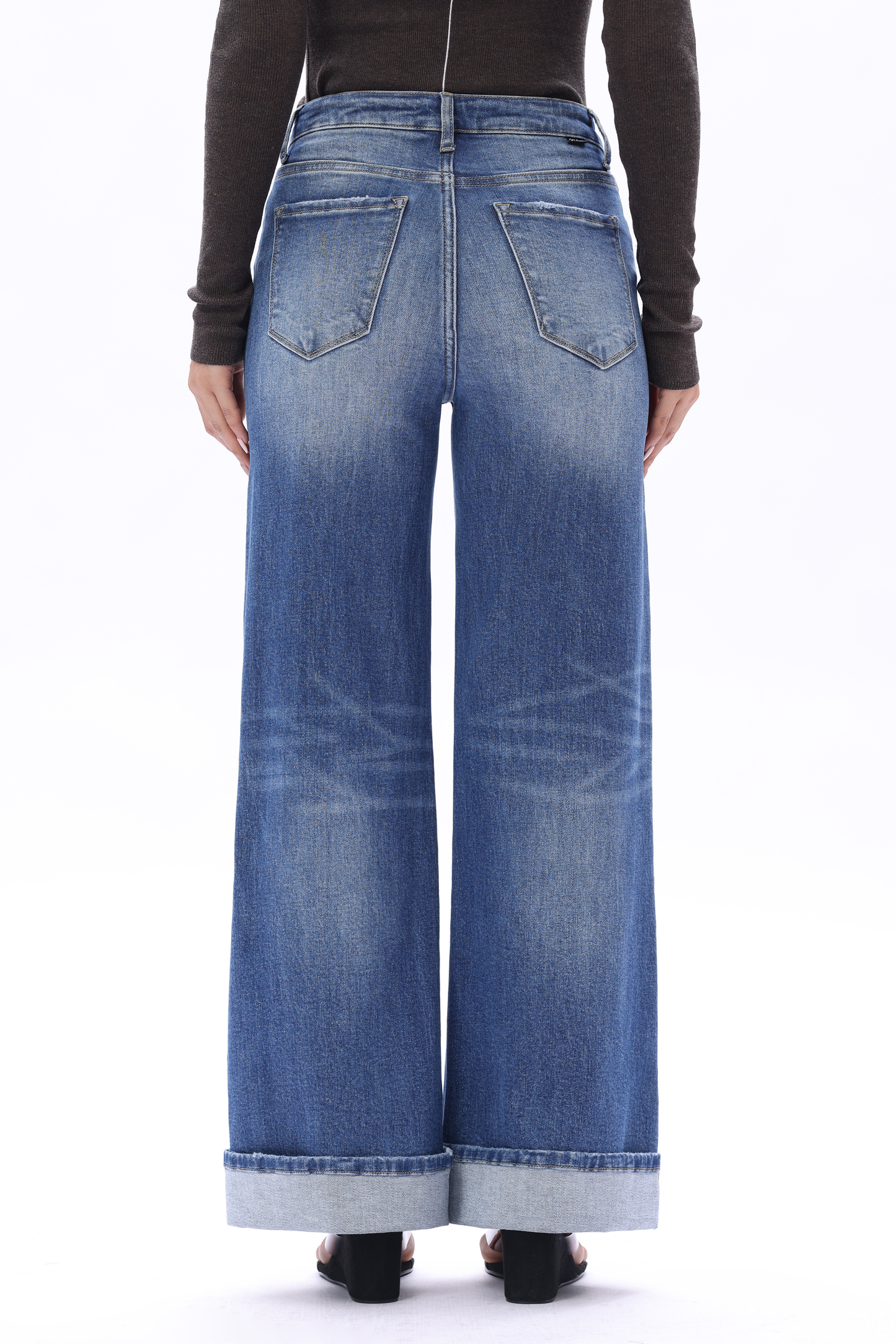 SUPER HIGH RISE FLARED WIDE LEG TALL JEANS ESFW640832